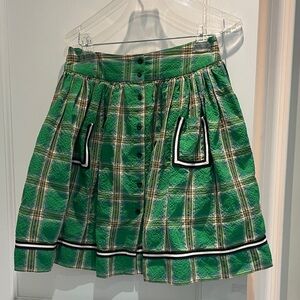 Maisonita Green Plaid Button-Up Skirt *will fit adult small CB